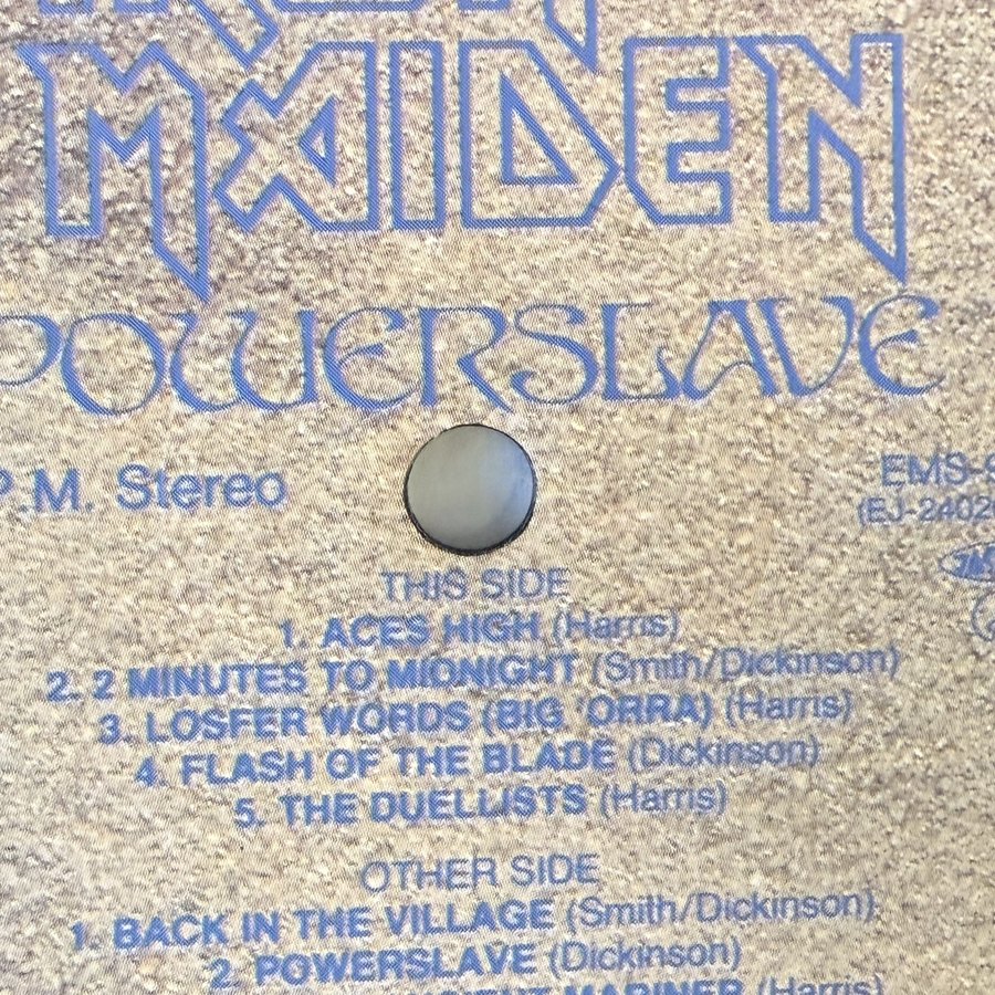 Label of pressing 106, Japan