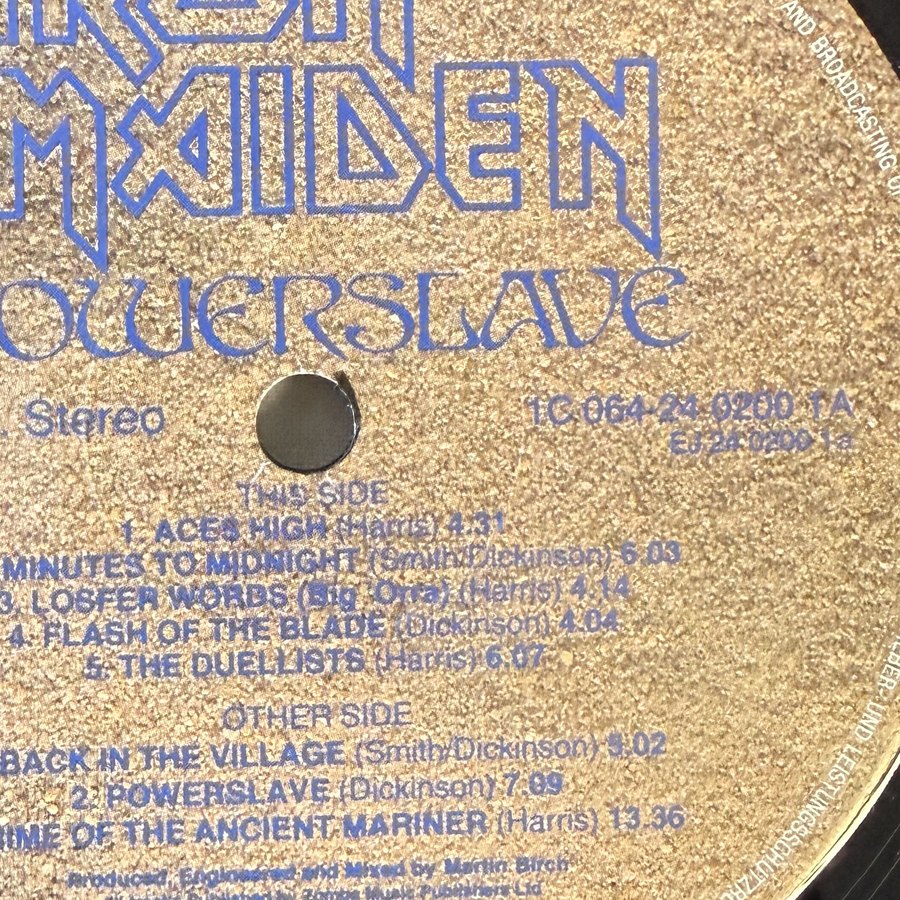 Label of pressing 108, Europe