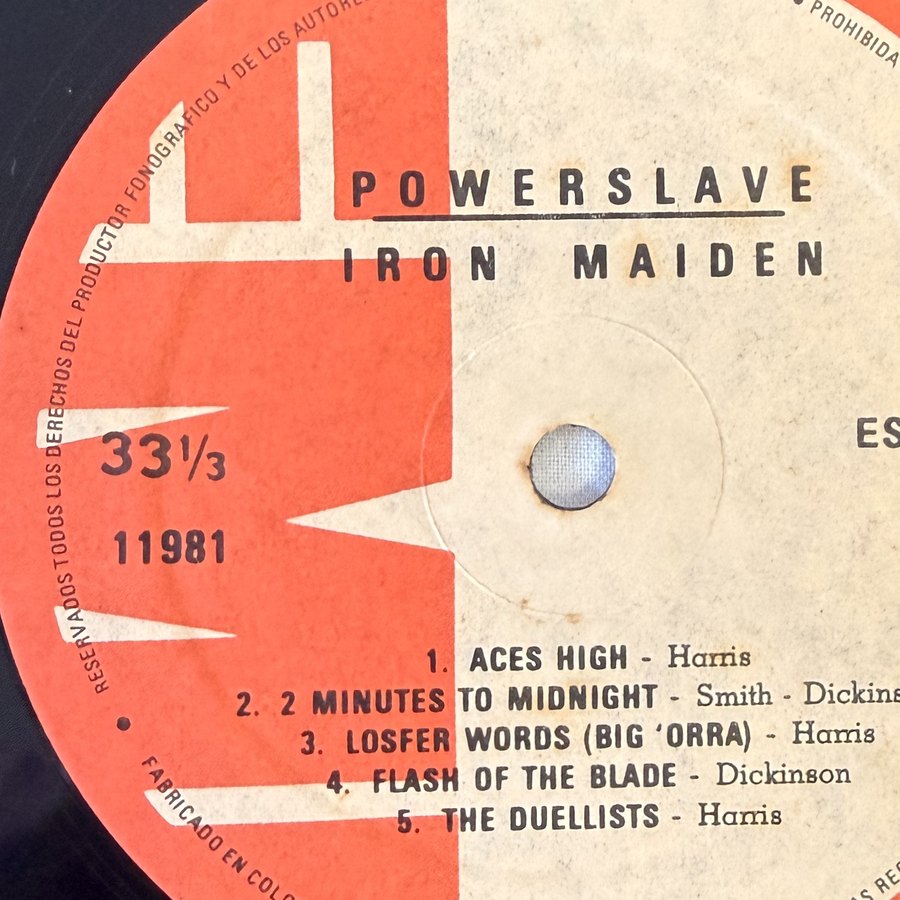 Label of pressing 110, Colombia