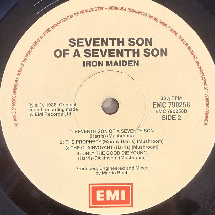 Label of pressing 13, Australasia