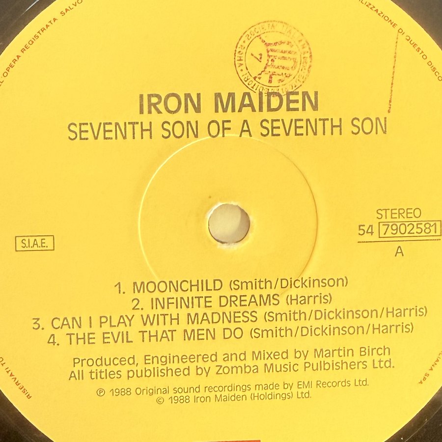 Label of pressing 17, Italy