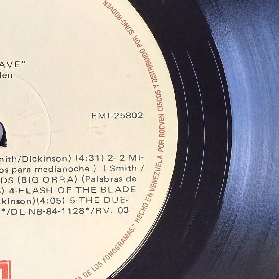 Label of pressing 190, Venezuela