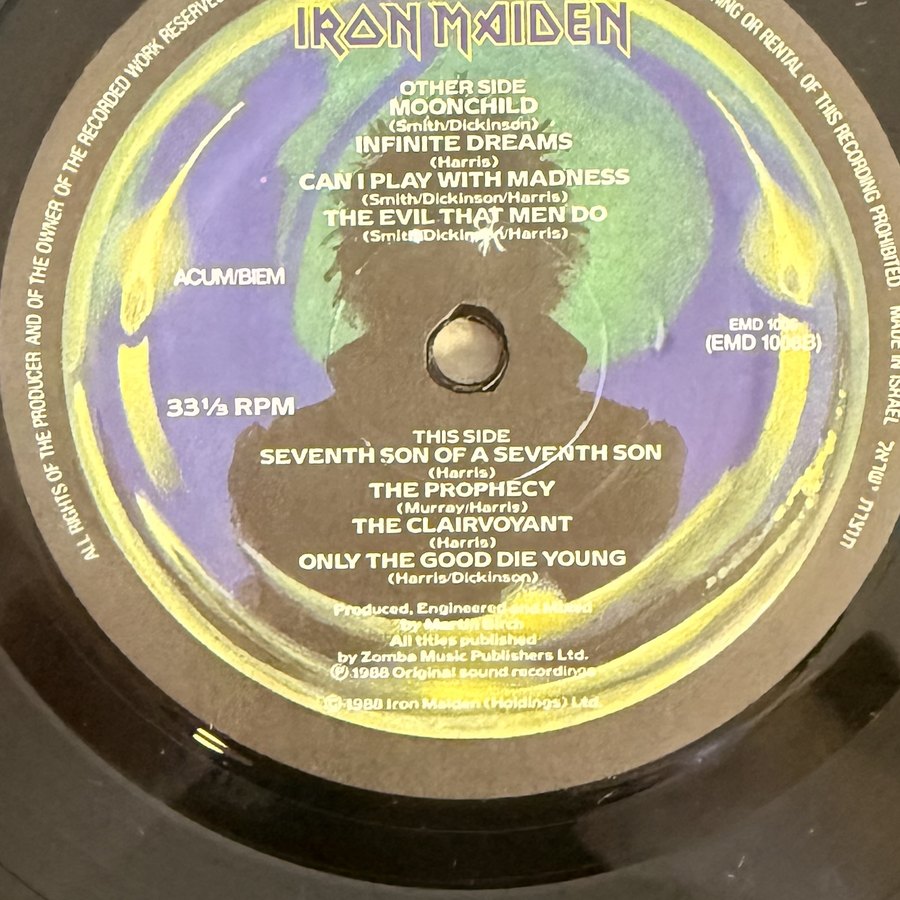 Label of pressing 2, Israel
