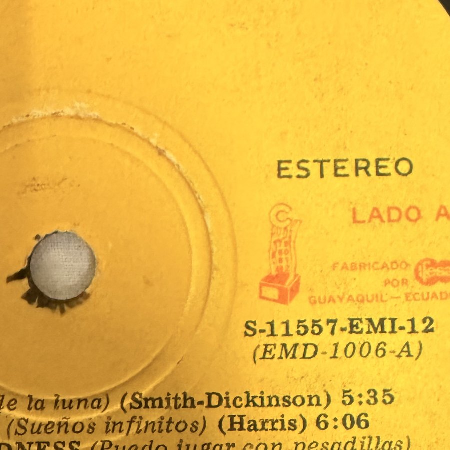Label of pressing 35, Ecuador
