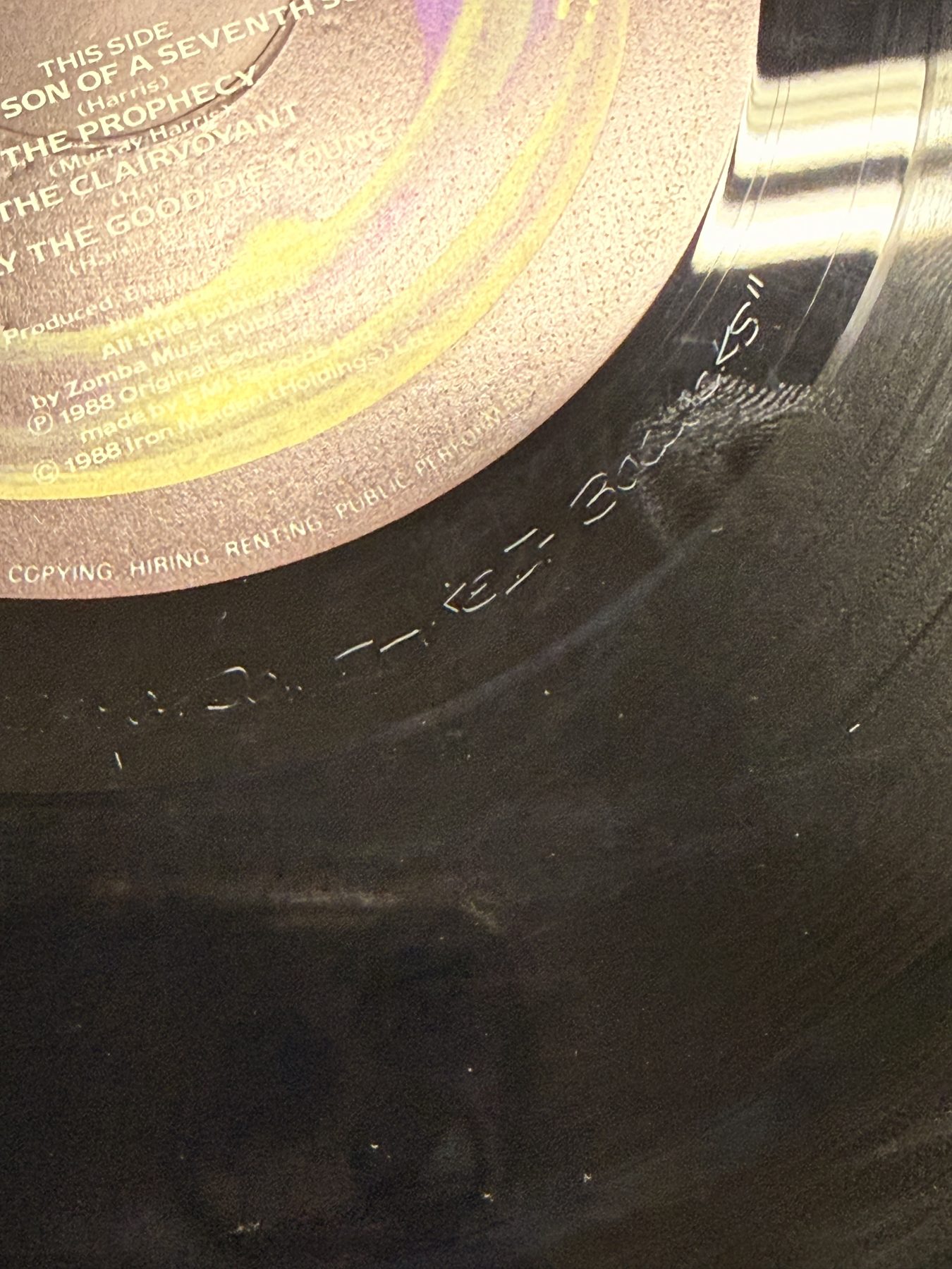 A photograph of pressing 36, UK