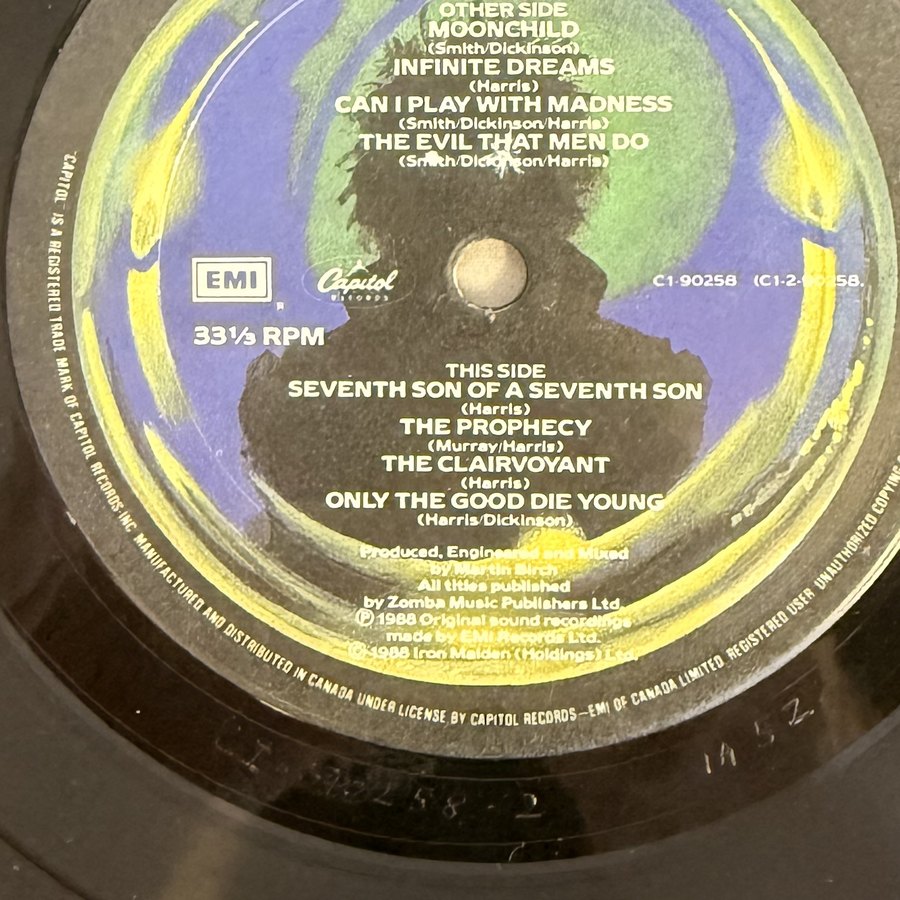 Label of pressing 5, Canada