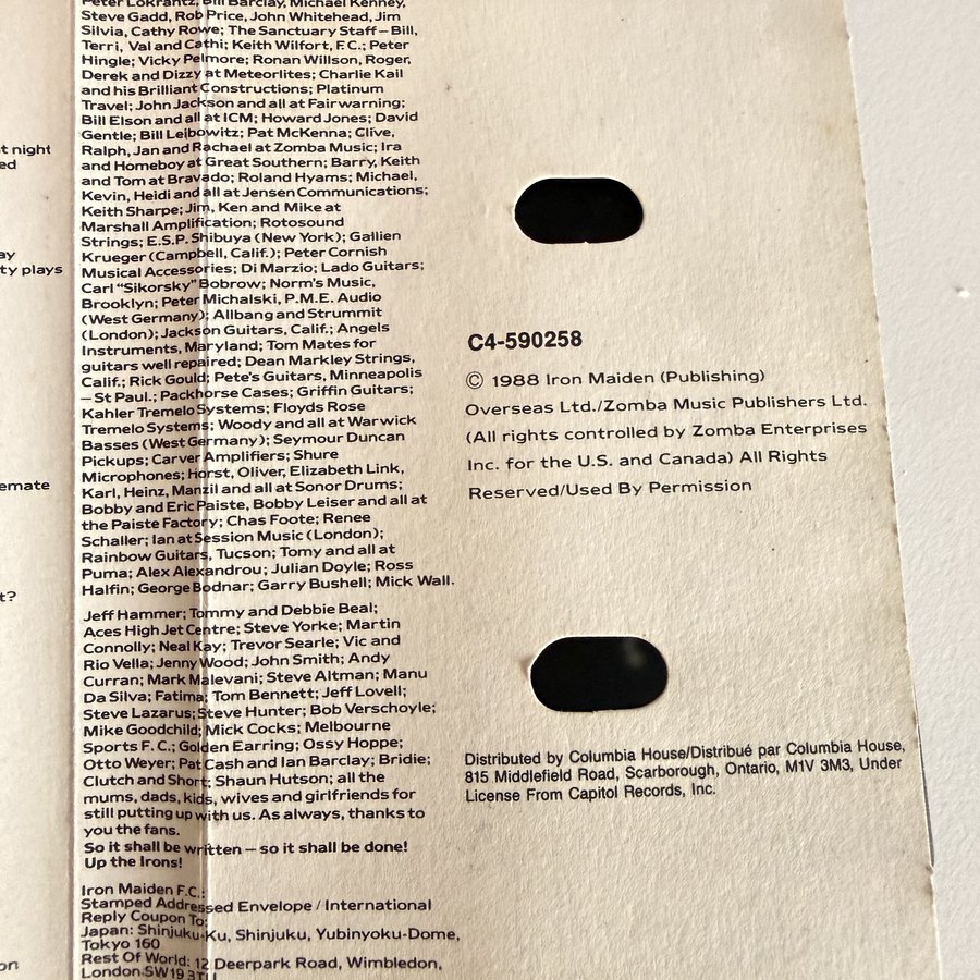 Cassette 60, Canada